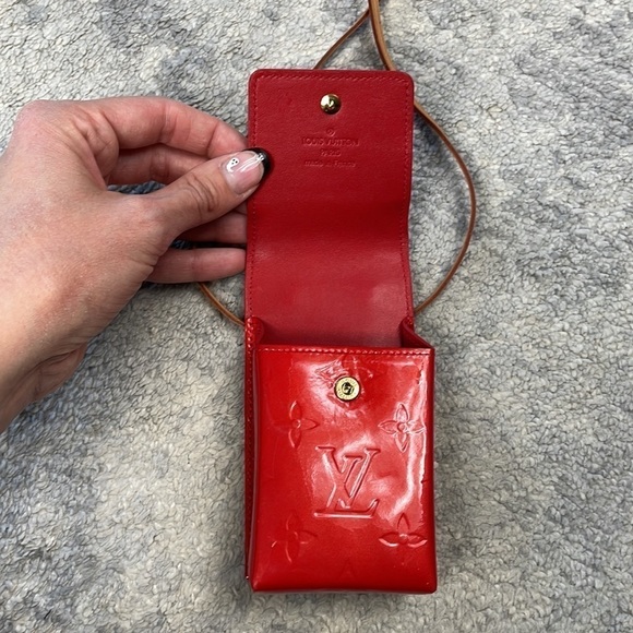 Louis Vuitton Monogram Vernis Green Cigarette Case Pochette TH0012 Rouge Red - Picture 10 of 16